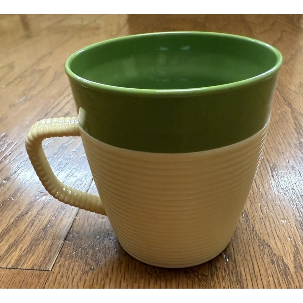 Raffia Ware 8oz Mug Green & Tan Mallory Randall Corp USA Thermo-Temp Replacement